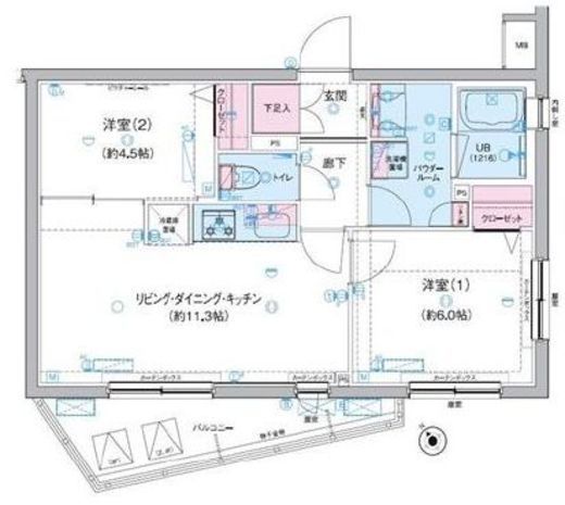 ジェノヴィア三軒茶屋グリーンヴェール　405号室　間取り
