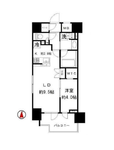 ベリスタ神楽坂　1304号室　間取り