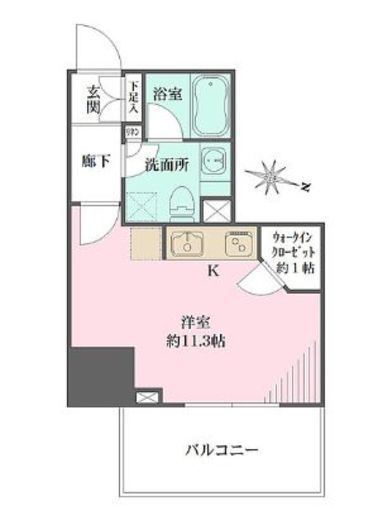 ベリスタ神楽坂　6F1号室　間取り