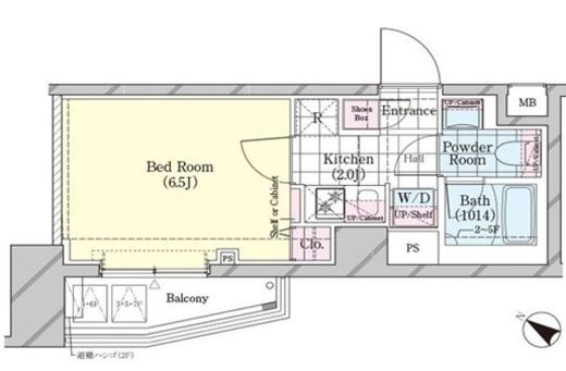 シェル品川戸越　205号室　間取り