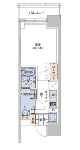 ボヌールステージ笹塚　1102号室　間取り