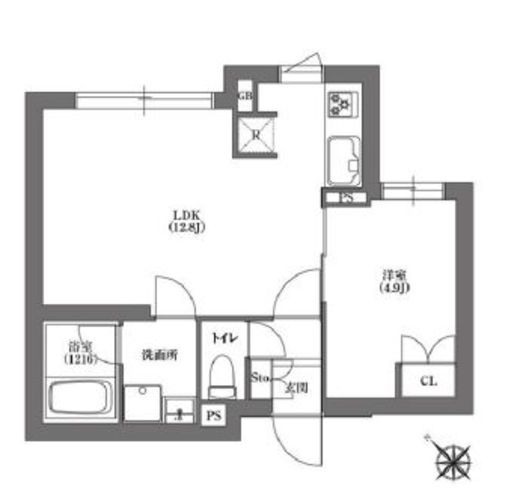 CARITAS不動前　404号室　間取り