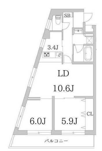 グランデュオ三軒茶屋4　401号室　間取り