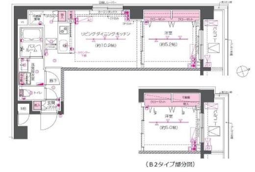 ZOOM戸越銀座　302号室　間取り