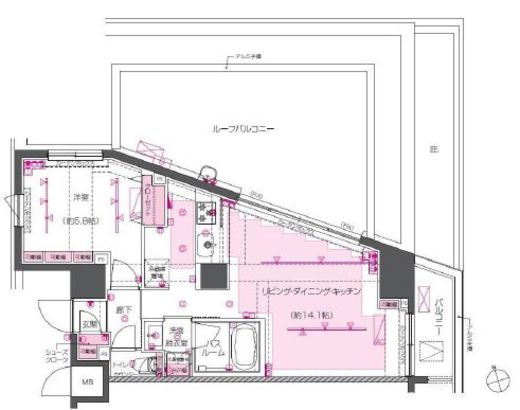 ZOOM戸越銀座　306号室　間取り
