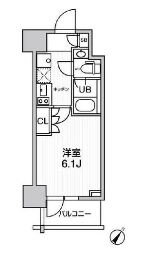 JMFレジデンス北品川　405号室　間取り