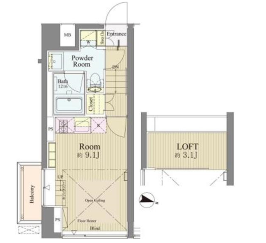 神楽坂南町ハウス　104号室　間取り