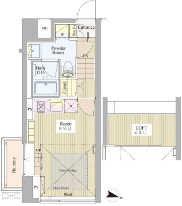 神楽坂南町ハウス　104号室　間取り