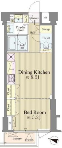 神楽坂南町ハウス　503号室　間取り