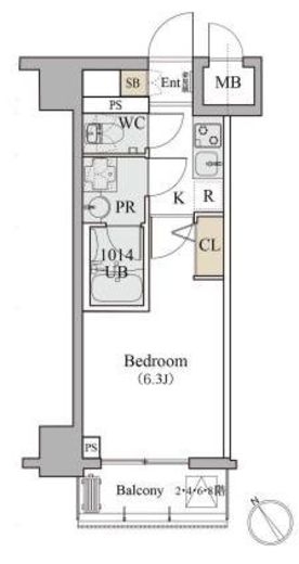 ディームス品川南　409号室　間取り