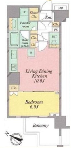 オープンレジデンシア品川　701号室　間取り