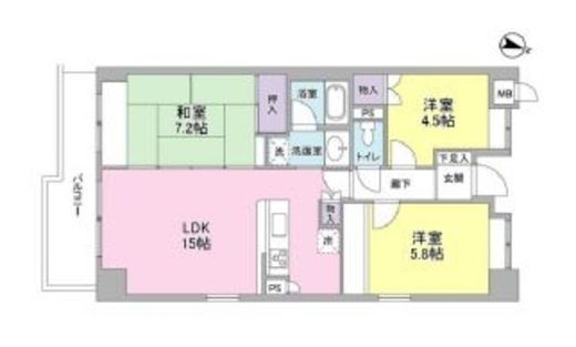 アイルサイドテラス　501号室　間取り