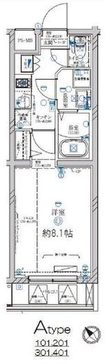 ディアレイシャス池尻大橋　401号室　間取り