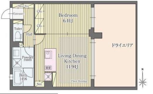 グランステージヒルズ旗の台　102号室　間取り