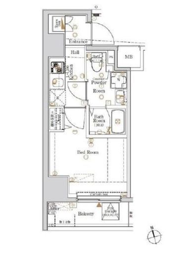 ログ品川サーフサイド　1101号室　間取り