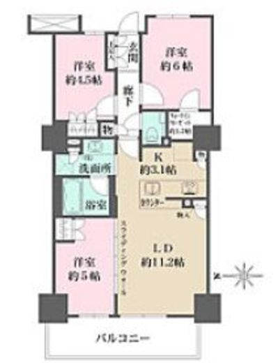 プライムパークス品川シーサイド ザ・タワー　1910号室　間取り