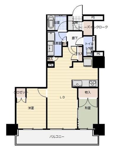 プライムパークス品川シーサイド ザ・タワー　601号室　間取り
