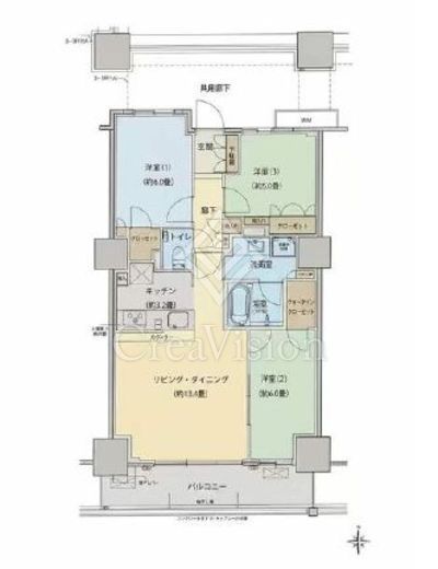 プライムパークス品川シーサイド ザ・タワー　22F2号室　間取り
