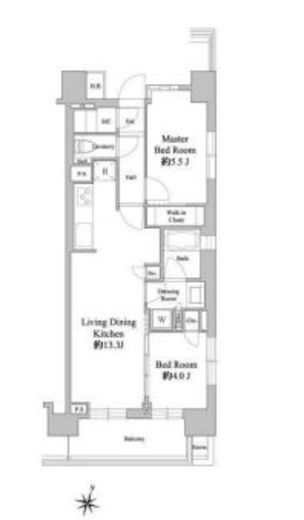 ドゥーエ西馬込　604号室　間取り