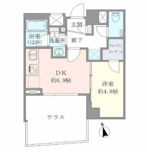 ＥＶＥＲＴＯＷ　ＣＨＯＪＡＭＡＲＵ　105号室　間取り