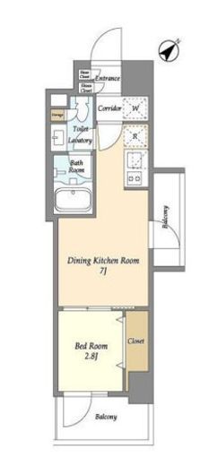 コンフォリア・リヴ碑文谷二丁目　207号室　間取り