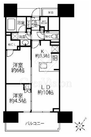 シティタワー駒沢大学ステーションコート　804号室　間取り