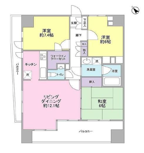 マイキャッスル中目黒3　701号室　間取り