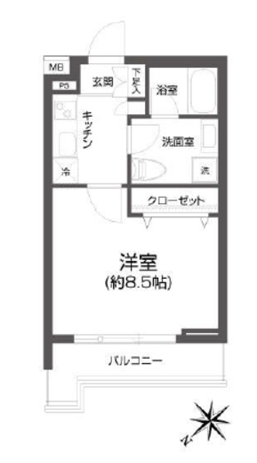 パセオ中目黒　203号室　間取り