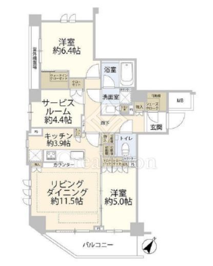 グランスイート三軒茶屋レジデンス　4F5号室　間取り