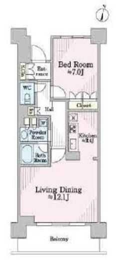 リージア経堂テラスガーデン　1008号室　間取り