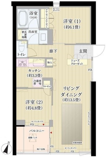 ガーデニエール砧ウエスト　153号室　間取り