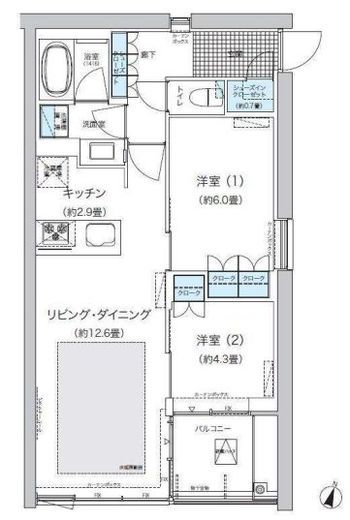 ガーデニエール砧　ＷＥＳＴ　250号室　間取り