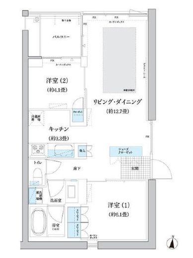 ガーデニエール砧ウエスト　317号室　間取り