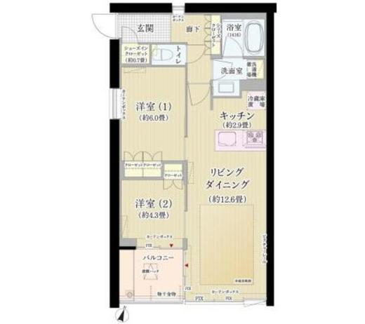 ガーデニエール砧ウエスト　451号室　間取り