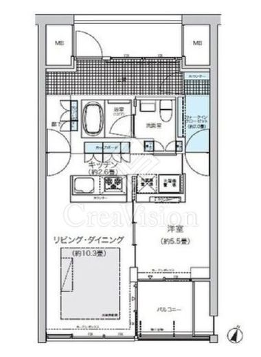 ガーデニエール砧ウエスト　455号室　間取り