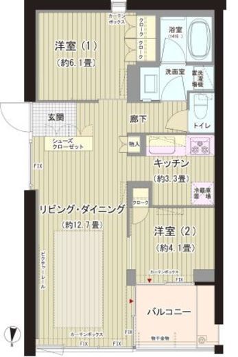 ガーデニエール砧ウエスト　512号室　間取り