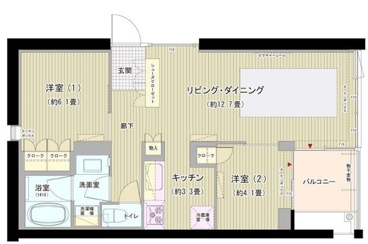 ガーデニエール砧ウエスト　518号室　間取り