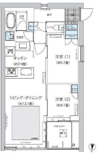 ガーデニエール砧ウエスト　616号室　間取り