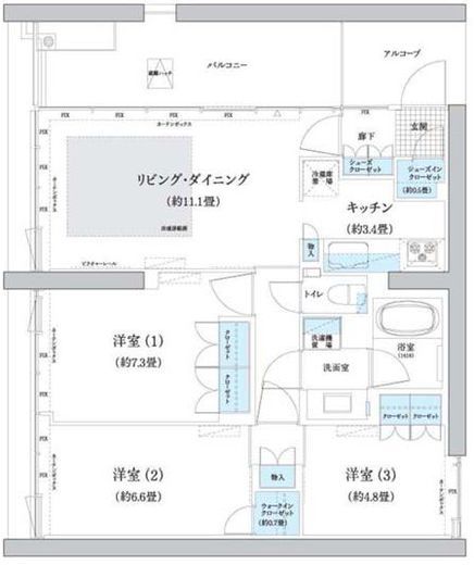 ガーデニエール砧ウエスト　625号室　間取り