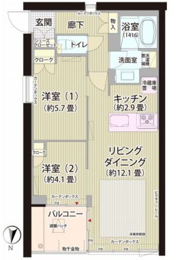 ガーデニエール砧ウエスト　815号室　間取り