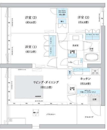 ガーデニエール砧ウエスト　826号室　間取り