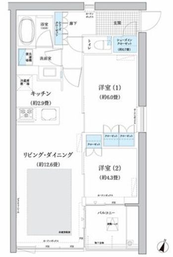 ガーデニエール砧ウエスト　450号室　間取り