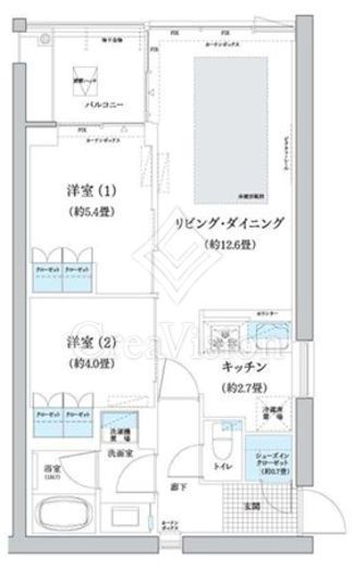 ガーデニエール砧ウエスト　417号室　間取り