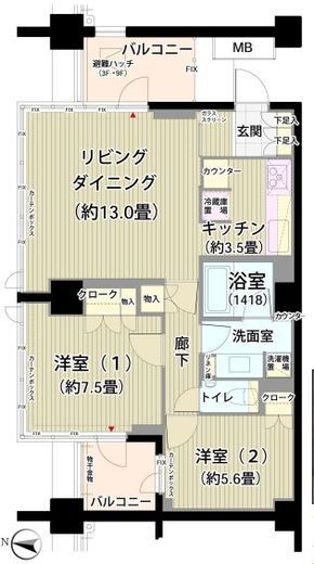 ガーデニエール砧レジデンス　209号室　間取り