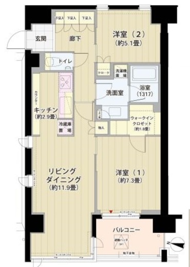 ガーデニエール砧レジデンス　317号室　間取り
