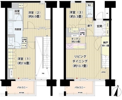 ガーデニエール砧レジデンス　506号室　間取り