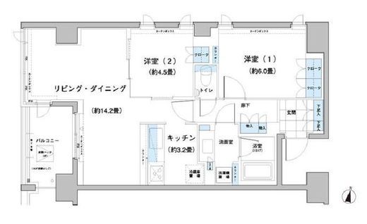 ガーデニエール砧レジデンス　523号室　間取り