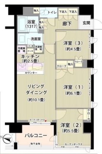 ガーデニエール砧レジデンス　620号室　間取り