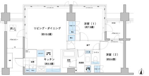 ガーデニエール砧レジデンス　810号室　間取り