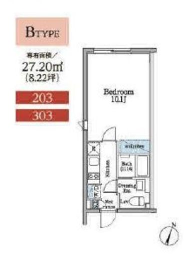 レガシア目黒不動前　303号室　間取り